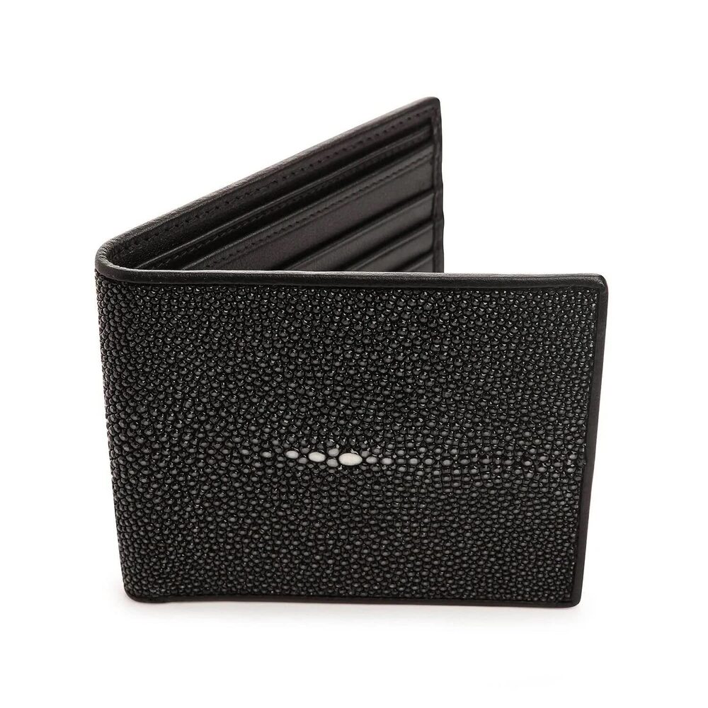 2890 Black Polished Stingray Wallet Medium - Picture 1 of 9
